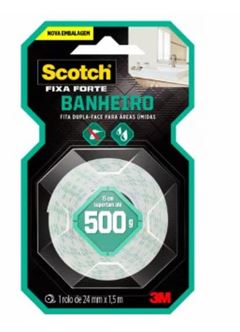 FITA DUPLA FACE FIXA FORTE BANHEIRO 24MMX1,5M 3M