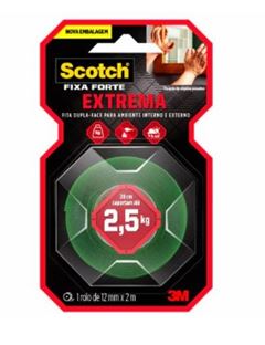FITA DUPLA FACE FIXA FORTE 12MMX2M 3M