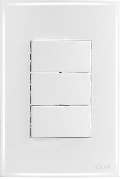 3 TECLAS SIMPLES C/ PLACA (OURO BRANCA) RADIAL