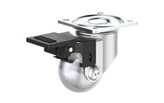 RODIZIO TRANSPARENTE 75MM SEM FREIO CHAPA GIRATORIO NIQUEL SOPRANO