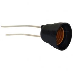 SOQUETE E27 TERMOPLASTICO PRETO COM RABICHO MELFI
