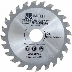 SERRA CIRCULAR P/ MADEIRA 24 DENTES 4 3/8 X 20MM MELFI CX 50