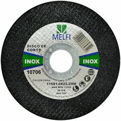 DISCO DE CORTE PARA INOX 115 X 1,0 X 22,23MM MELFI