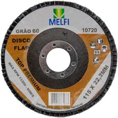 DISCO FLAP TOP PREMIUM, GRÃO 120, 115 X 22,23MM MELFI