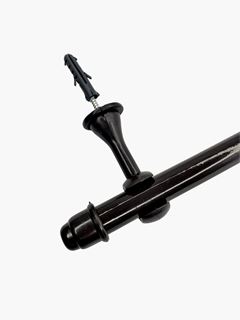 KIT VARAO DE CORTINA 19MM 1,50MT PRETO INTEIRO CADIZ