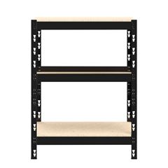 ESTANTE MULTIUSO COM 3 PRATELEIRAS 980X680X300MM - PRETO/CRU MULTIVISÃO