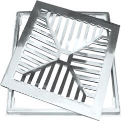 GRELHA C/ SUPORTE CONCOVA POLIDO 25 X 25 CM ACG